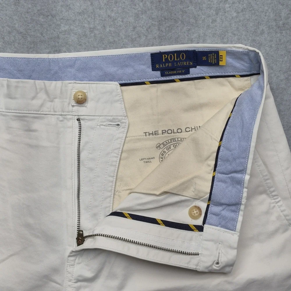 Polo Ralph Lauren Shorts Mens 35 Beige Chino Flat Front Casual Preppy Golf